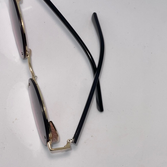 GOLD Frame Purble Pink Round Lens Sunglasses - Picture 3 of 5